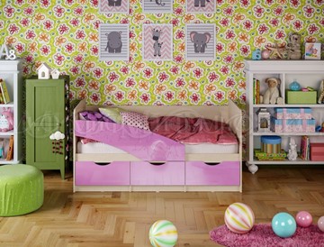Детская кровать Бабочки 800*1600, Сиреневый глянец в Белгороде