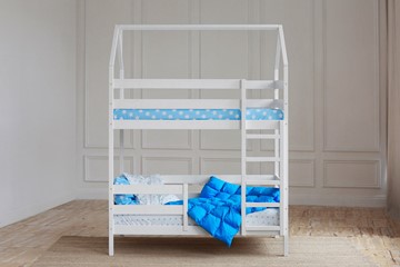 Двухъярусная кровать Домик, цвет белый в Старом Осколе