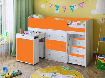 Детская кровать-шкаф Малыш 1600, корпус Винтерберг, фасад Оранжевый в Белгороде