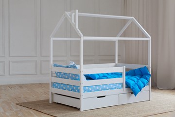 Детская кровать для девочки Домик с ящиками, цвет белый в Белгороде