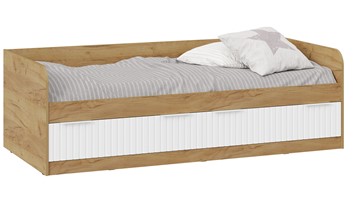 1-спальная детская кровать Хилтон Тип 1 900 (Дуб Крафт Золотой/Белый матовый) в Старом Осколе