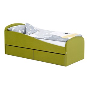 Кровать с ящиками Letmo 190х80 оливковый (велюр) в Старом Осколе