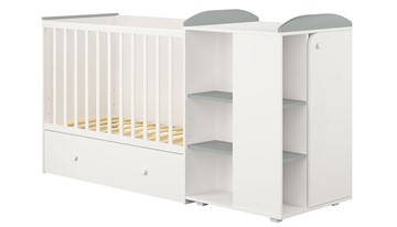 Детская кровать-шкаф с комодом POLINI Kids Ameli 800 Белый / Серый, серия AMELI в Старом Осколе