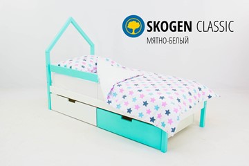 Детская кровать-домик мини Skogen белый-мятный в Белгороде