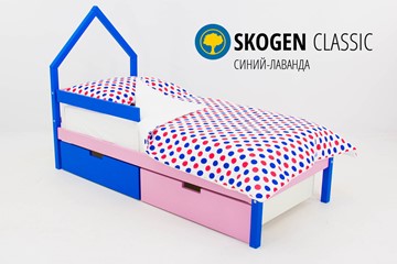 Кровать-домик детская мини Skogen синий-лаванда в Белгороде