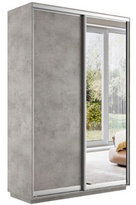 Шкаф 2-дверный Экспресс (ДСП/Зеркало) 1400х600х2200, бетон в Белгороде