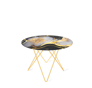Круглый столик SHT-TU37 / SHT-TT32 60 стекло/МДФ (черный алмаз/золото) в Старом Осколе
