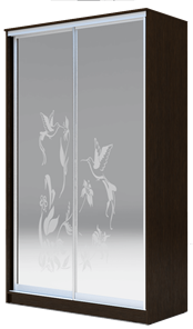 Шкаф 2-х дверный 2400х1362х620 два зеркала,"Колибри" ХИТ 24-14-66-03 Венге Аруба в Белгороде