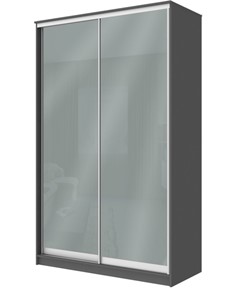 Шкаф 2-х дверный Хит-22-4-12/2-22 с цветным стеклом, средне-серый 074, Графит в Старом Осколе