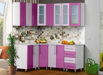 Кухонный угловой гарнитур Мыло 224 1800х1400, цвет Виолетта/Сирень в Белгороде