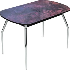 Обеденный раздвижной стол Ривьера исп.2 хром №5 (Exclusive h155/черный) в Старом Осколе