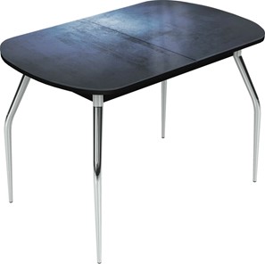 Обеденный раздвижной стол Ривьера исп.2 хром №5 (Exclusive h149/черный) в Белгороде