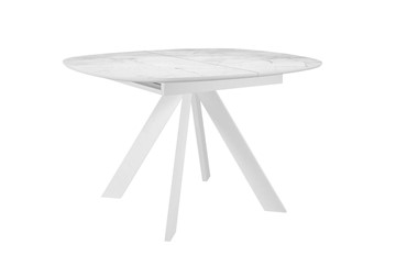 Керамический стол DikLine BK100 Керамика Белый мрамор/подстолье белое/опоры белые в Белгороде