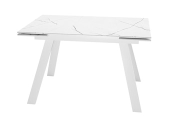 Керамический обеденный стол DikLine DKL140 Керамика Белый мрамор/опоры белые (2 уп.) в Старом Осколе