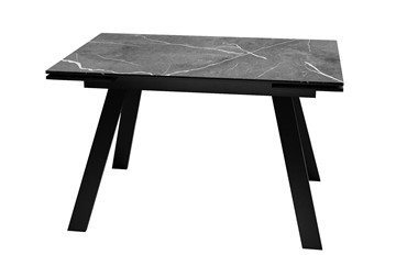 Стол обеденный раскладной DikLine DKL140 Керамика Черный мрамор/опоры черные (2 уп.) в Белгороде