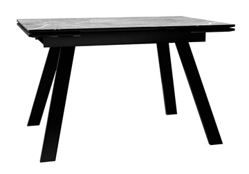 Керамический кухонный стол DikLine DKL140 Керамика Серый мрамор/опоры черные (2 уп.) в Белгороде