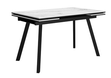 Керамический стол DikLine SKA125 Керамика Белый мрамор/подстолье черное/опоры черные (2 уп.) в Старом Осколе