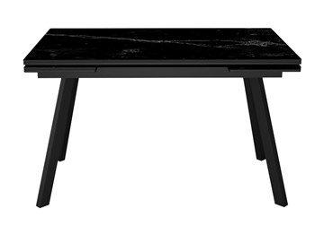Керамический кухонный стол DikLine SKA125 Керамика Черный мрамор/подстолье черное/опоры черные (2 уп.) в Старом Осколе