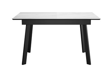 Керамический обеденный стол DikLine SKH125 Керамика Белый мрамор/подстолье черное/опоры черные (2 уп.) в Старом Осколе