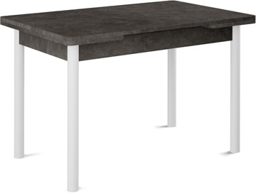 Обеденный раздвижной стол Милан-2 EVO, ноги белые, серый камень в Старом Осколе