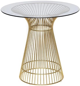 Стол со стеклянной столешницей ARGO (mod. DT1471) металл/стекло, D80x74.5 черный/золотой в Белгороде