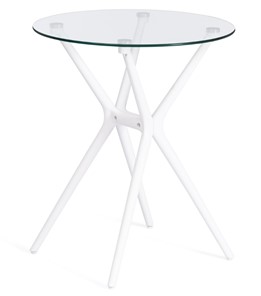 Стол со стеклянной столешницей PARNAVAZ (mod. 29) пластик/стекло, 60х60х70,5 прозрачный/белый арт.19697 в Белгороде