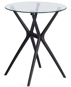 Стол со стеклянной столешницей PARNAVAZ (mod. 29) пластик/стекло, 60х60х70,5 прозрачный/черный арт.19698 в Белгороде