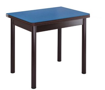 Кухонный пристенный стол СПА-01 СТ2, венге ЛДСП/стекло синие/38 прямые трубки крашеные коричневый в Старом Осколе