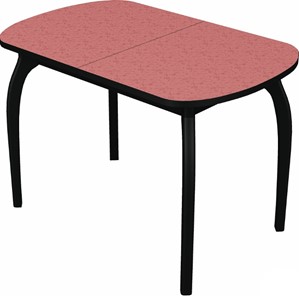 Обеденный раздвижной стол Ривьера мини дерево №1, пластик (цветы красные/черный) в Старом Осколе