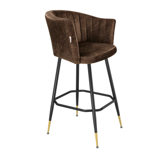 Барный стул SHT-ST42-1 / SHT-S148 (кофейный трюфель/черный муар/золото) в Старом Осколе