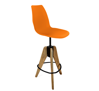 Барный стул SHT-ST29/S92 (оранжевый ral2003/брашированный коричневый/черный муар) в Белгороде