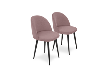 Комплект из 2-х  мягких стульев для кухни Brendoss Лайт розовый черные ножки в Белгороде