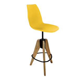 Барный стул SHT-ST29/S92 (желтый ral 1021/брашированный коричневый/черный муар) в Старом Осколе