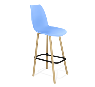 Барный стул SHT-ST29/S94 (голубой pan 278/прозрачный лак/черный муар) в Старом Осколе
