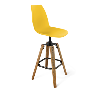 Барный стул SHT-ST29/S93 (желтый ral 1021/брашированный коричневый/черный муар) в Белгороде