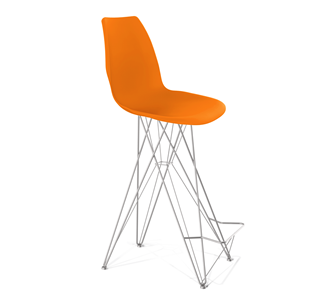 Барный стул SHT-ST29/S66 (оранжевый ral2003/хром лак) в Старом Осколе