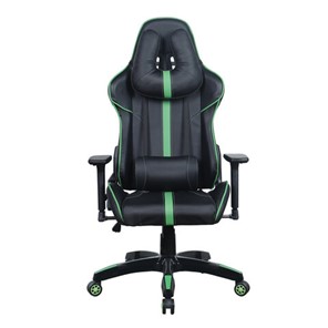 Кресло компьютерное Brabix GT Carbon GM-120 (две подушки, экокожа, черное/зеленое) 531929 в Старом Осколе