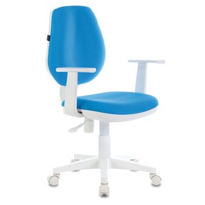 Офисное кресло Brabix Fancy MG-201W (с подлокотниками, пластик белый, голубое) 532411 в Старом Осколе