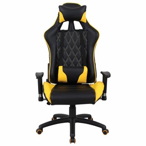 Кресло компьютерное Brabix GT Master GM-110 (две подушки, экокожа, черное/желтое) 531927 в Белгороде