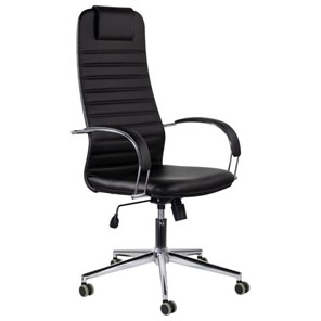 Кресло компьютерное Brabix Premium Pilot EX-610 CH (хром, кожзам, черное) 532418 в Старом Осколе