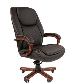 Офисное кресло CHAIRMAN 408 кожа черная в Старом Осколе