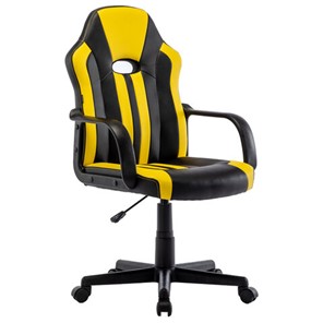 Кресло офисное RABIX "Stripe GM-202", экокожа, черное/желтое, 532510 в Белгороде