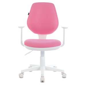 Кресло компьютерное Brabix Fancy MG-201W (с подлокотниками, пластик белый, розовое) 532409 в Белгороде