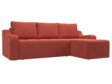 Угловой диван для гостиной Элида, Коралловый (микровельвет) в Белгороде