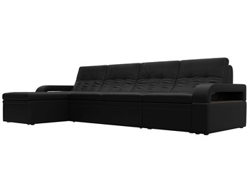 Угловой раскладной диван Лига-035 Лонг, Черный (Экокожа) в Старом Осколе