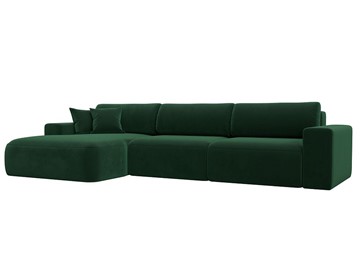 Угловой диван Лига-036 Классик лонг, Зеленый (велюр) в Старом Осколе