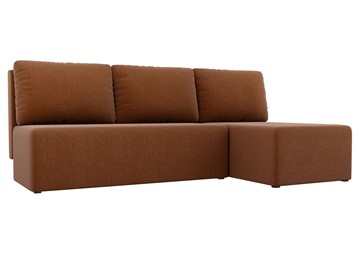 Угловой диван с оттоманкой Поло, Коричневый (рогожка) в Белгороде