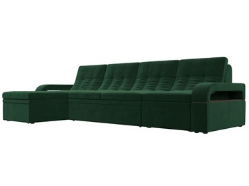 Угловой раскладной диван Лига-035 Лонг, Зеленый (Велюр) в Старом Осколе