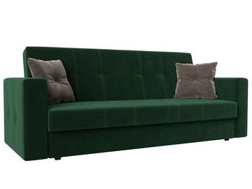 Прямой диван Лига-016, Зеленый\Коричневый (велюр) в Старом Осколе