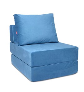 Бескаркасное кресло-кровать Окта, велюр синий в Белгороде